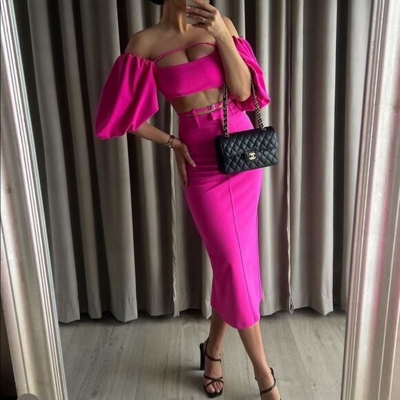 ZARA MIDI SKIRT WITH BELT - Picture 5 of 10